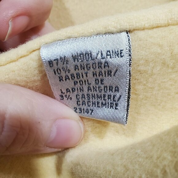 Talbots Women's Yellow Button-Down Wool Angora Rabbit Hair Cashmere Blaz… - Picture 10 of 12